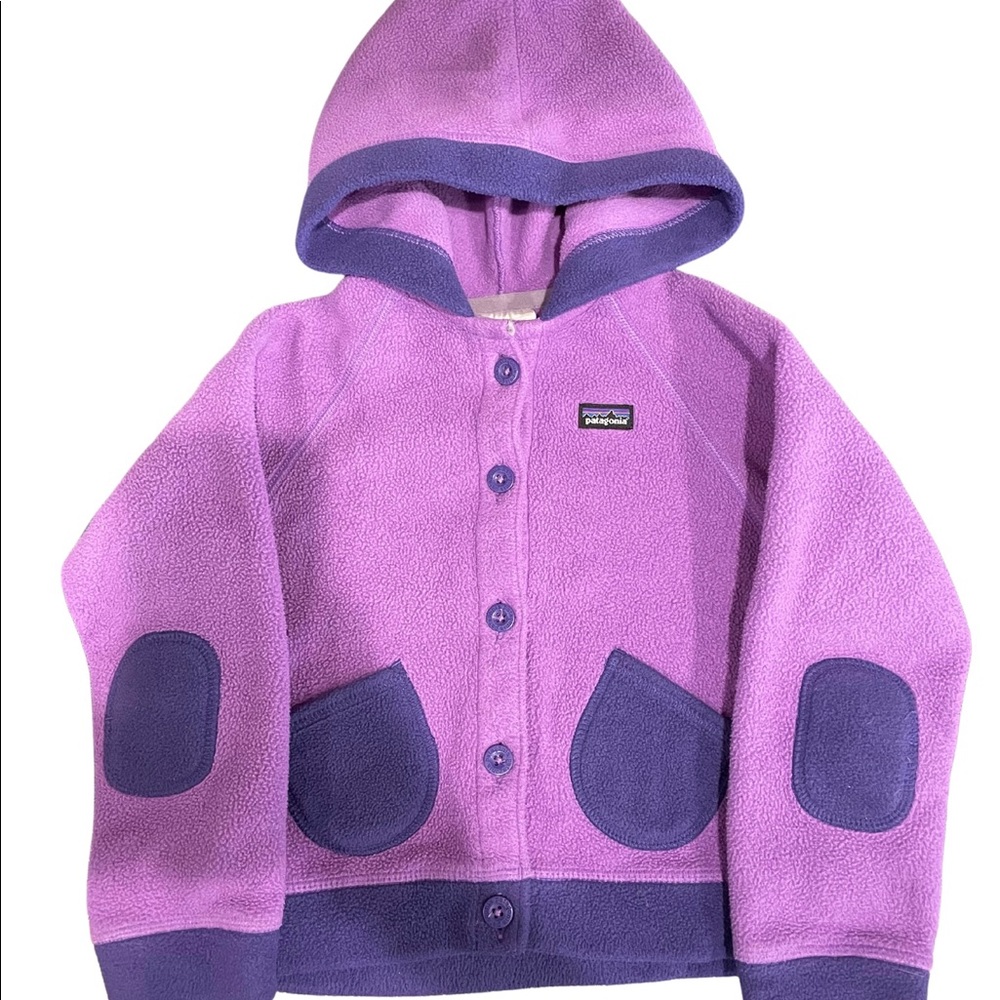 Girls Patagonia fleece hooded jacket